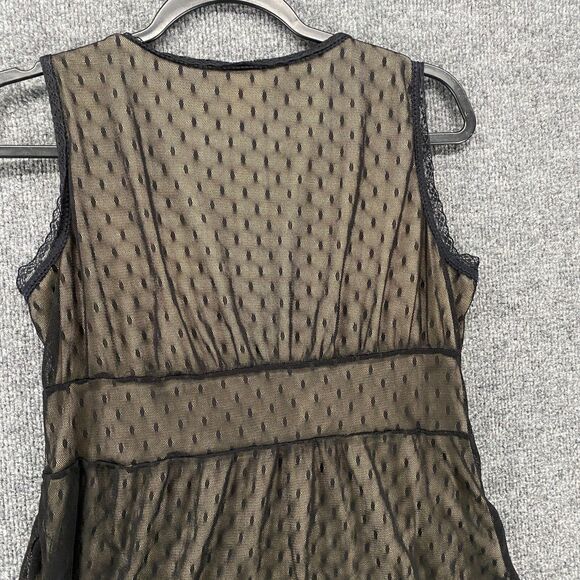 Lily White Blouse Top Womens L Black Mesh V-Neck Y2K Whimsigoth Fairy Grunge 90s - Picture 4 of 8